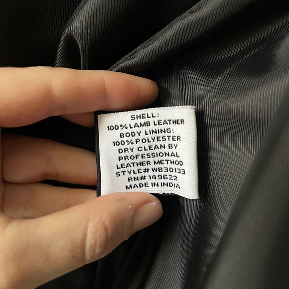 Walter Baker Dark Leather Jacket - Picture 4 of 6